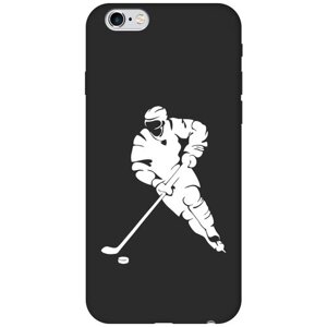 Силиконовый чехол на Apple iPhone 6s / 6 / Эпл Айфон 6 / 6с с рисунком "Hockey W" Soft Touch черный