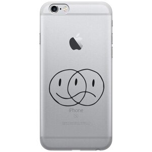 Силиконовый чехол на Apple iPhone 6s / 6 / Эпл Айфон 6 / 6с с рисунком "Two Faces"