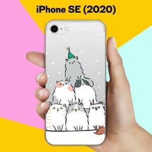 Силиконовый чехол на Apple iPhone SE (2020) Елка из котов / для Эпл Айфон СЕ 2020