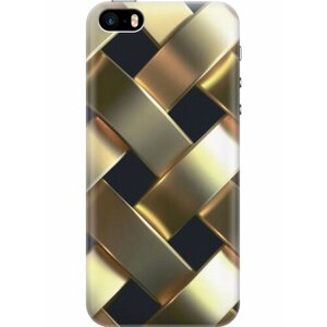 Силиконовый чехол на Apple iPhone SE / 5s / 5 / Эпл Айфон 5 / 5с / СЕ с рисунком "Золотистое плетение"