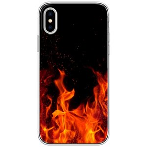 Силиконовый чехол на Apple iPhone XS / Айфон XS Все в огне