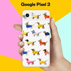 Силиконовый чехол на Google Pixel 3 Одежда для такс / для Гугл Пиксель 3
