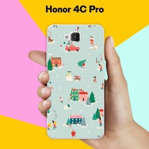 Силиконовый чехол на Honor 4C Pro Узор новогодний / для Хонор 4Ц Про