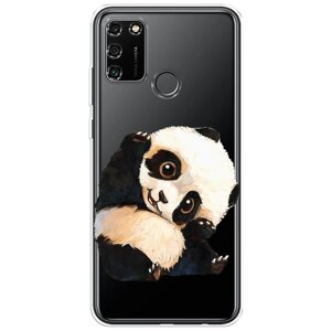 Силиконовый чехол на Honor 9A / Хонор 9А "Большеглазая панда", прозрачный