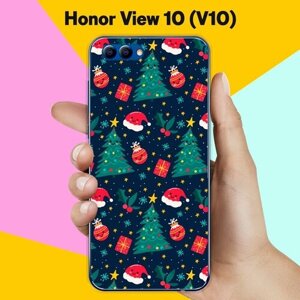 Силиконовый чехол на Honor View 10 (V10) Узор новогодний / для Хонор Вьюв 10 В10