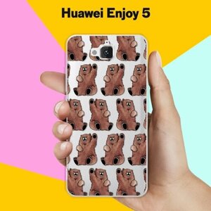Силиконовый чехол на Huawei Enjoy 5 Медведи / для Хуавей Энжой 5