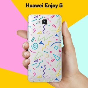 Силиконовый чехол на Huawei Enjoy 5 Узоры из палочек / для Хуавей Энжой 5