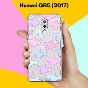 Силиконовый чехол на Huawei GR5 2017 Акулы / для Хуавей Джи Эр 5 2017