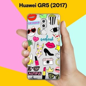 Силиконовый чехол на Huawei GR5 2017 Узор из принадлежностей / для Хуавей Джи Эр 5 2017