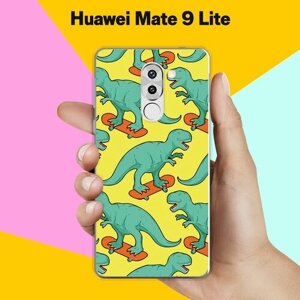 Силиконовый чехол на Huawei Mate 9 Lite Динозавр на скейте / для Хуавей Мейт 9 Лайт