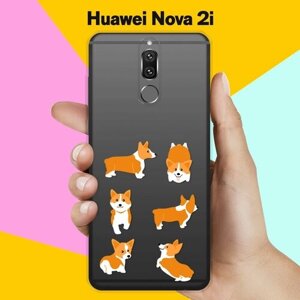 Силиконовый чехол на Huawei nova 2i Ракурсы корги / для Хуавей Нова 2ай