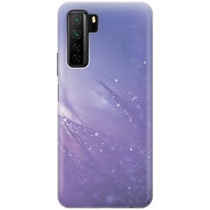 Силиконовый чехол на Huawei Nova 7 SE, Honor 30S, Хонор 30с с эффектом блеска "Капли на синей траве"