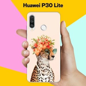 Силиконовый чехол на Huawei P30 Lite Гепард в очках / для Хуавей П30 Лайт