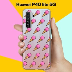 Силиконовый чехол на Huawei P40 lite 5G Мороженое / для Хуавей П40 Лайт 5 Джи