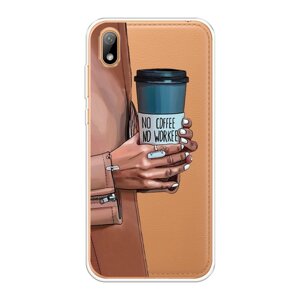 Силиконовый чехол на Huawei Y5 2019 / Хуавей Y5 2019 No coffee, прозрачный