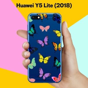 Силиконовый чехол на Huawei Y5 Lite 2018 Бабочки / для Хуавей У5 Лайт 2018