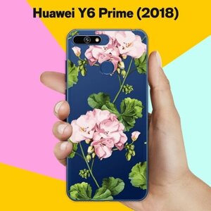 Силиконовый чехол на Huawei Y6 Prime 2018 Пионы / для Хуавей У6 Прайм 2018