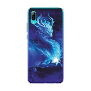 Силиконовый чехол на Huawei Y6 Pro (Prime) 2019 / Хуавей Y6 Про 2019 Лунный дракон