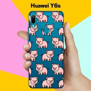 Силиконовый чехол на Huawei Y6s Поросята / для Хуавей У6с