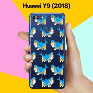 Силиконовый чехол на Huawei Y9 (2018) Акула-Корги / для Хуавей У9 2018