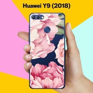 Силиконовый чехол на Huawei Y9 (2018) Пионы / для Хуавей У9 2018