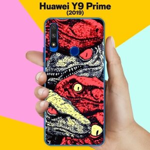 Силиконовый чехол на Huawei Y9 Prime 2019 Динозавры / для Хуавей У9 Прайм 2019