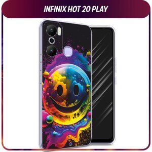 Силиконовый чехол на Infinix Hot 20 Play / Инфиникс Хот 20 Плей "Кислотный смайл"