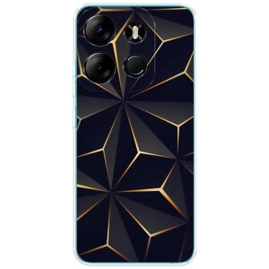 Силиконовый чехол на Infinix Smart 7 / Инфиникс Смарт 7 "Черные полигоны"