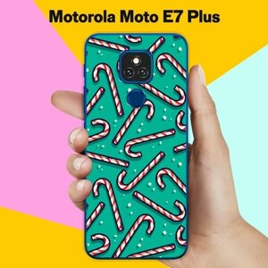 Силиконовый чехол на Motorola Moto E7 Plus Новогодние сладости / для Моторола Мото Е7 Плюс