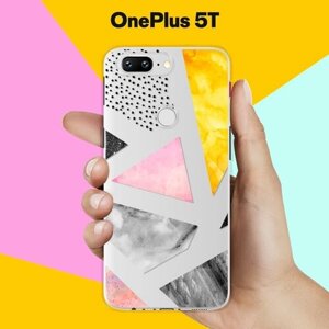 Силиконовый чехол на OnePlus 5T Треугольники / для ВанПлас 5Т