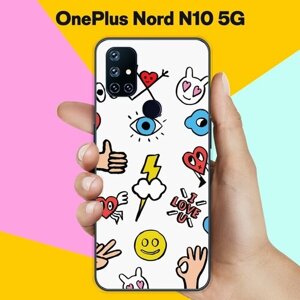 Силиконовый чехол на OnePlus Nord N10 5G Смайлы / для ВанПлас Норд Н10 5Джи
