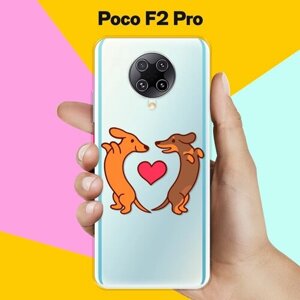 Силиконовый чехол на Poco F2 Pro 2 таксы / для Поко Ф2 Про
