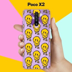 Силиконовый чехол на Poco X2 Смайлы / для Поко Икс 2