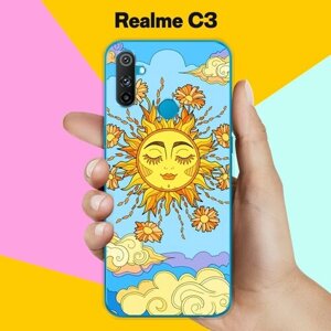Силиконовый чехол на realme C3 Солнце / для Реалми Ц3