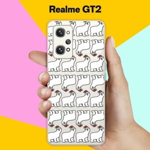Силиконовый чехол на Realme GT2 Белые медведи / для Реалми ДжиТи 2