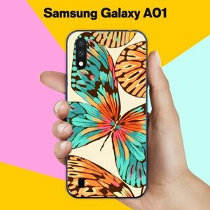 Силиконовый чехол на Samsung Galaxy A01 Бабочки 10 / для Самсунг Галакси А01