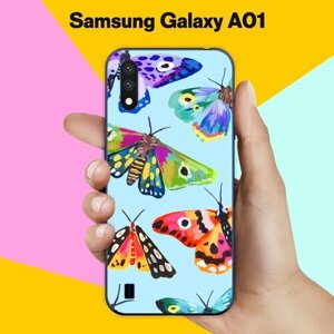 Силиконовый чехол на Samsung Galaxy A01 Бабочки 13 / для Самсунг Галакси А01
