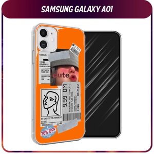 Силиконовый чехол на Samsung Galaxy A01 / Самсунг Галакси A01 "Cute girl collage", прозрачный