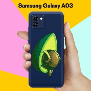 Силиконовый чехол на Samsung Galaxy A03 Авокадо-рюкзак / для Самсунг Галакси А03