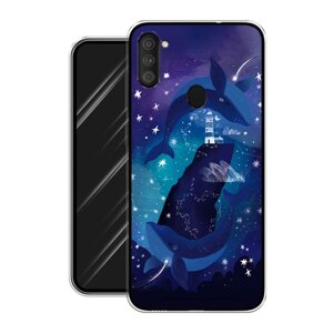 Силиконовый чехол на Samsung Galaxy A11/M11 / Самсунг Галакси A11/M11 "Ночные киты"