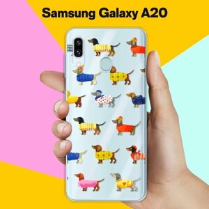 Силиконовый чехол на Samsung Galaxy A20 Одежда для такс / для Самсунг Галакси А20
