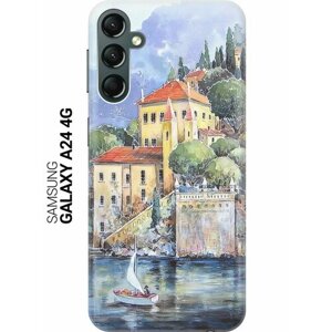 Силиконовый чехол на Samsung Galaxy A24, Самсунг А24 с принтом "Город у моря"