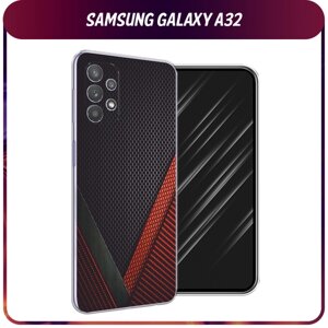 Силиконовый чехол на Samsung Galaxy A32 / Самсунг Галакси А32 "Красный карбон"