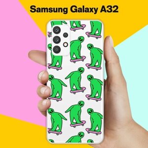 Силиконовый чехол на Samsung Galaxy A32 Зеленые человечки / для Самсунг Галакси А32