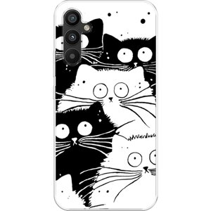 Силиконовый чехол на Samsung Galaxy A34 / Самсунг Галакси A34 Коты черно-белые