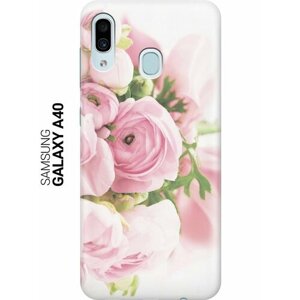 Силиконовый чехол на Samsung Galaxy A40, Самсунг А40 с принтом "Розовые розы"