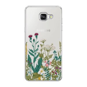 Силиконовый чехол на Samsung Galaxy A5 2016 / Самсунг Галакси A5 2016 "Дикие полевые цветы", прозрачный