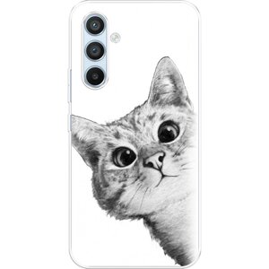 Силиконовый чехол на Samsung Galaxy A54 / Самсунг Галакси A54 Кот рисунок черно-белый