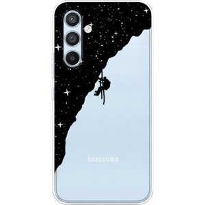 Силиконовый чехол на Samsung Galaxy A54 / Самсунг Галакси A54 Скалолаз в космосе, прозрачный