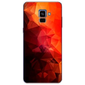 Силиконовый чехол на Samsung Galaxy A8 2018 / Самсунг Галакси А8 2018 Красная геометрия